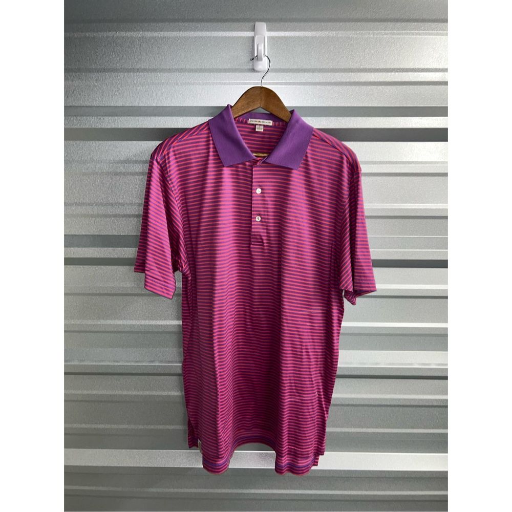 Purple & Pink Peter Millar Crown Crafted Golf Polo Shirt Size L - Picture 1 of 7